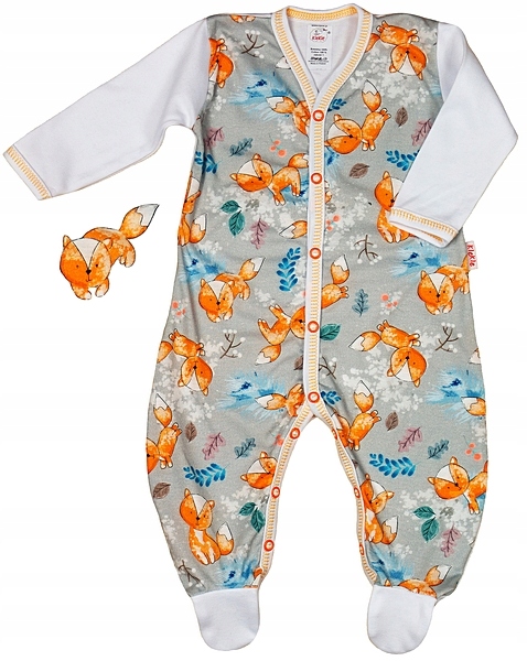 Pajac rozpinany zdobiony lisy